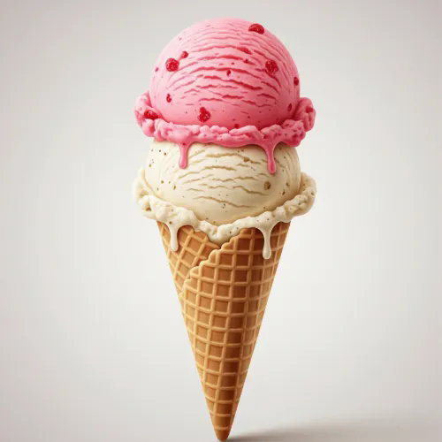 Double Waffle Cone With 2 Scoops 
